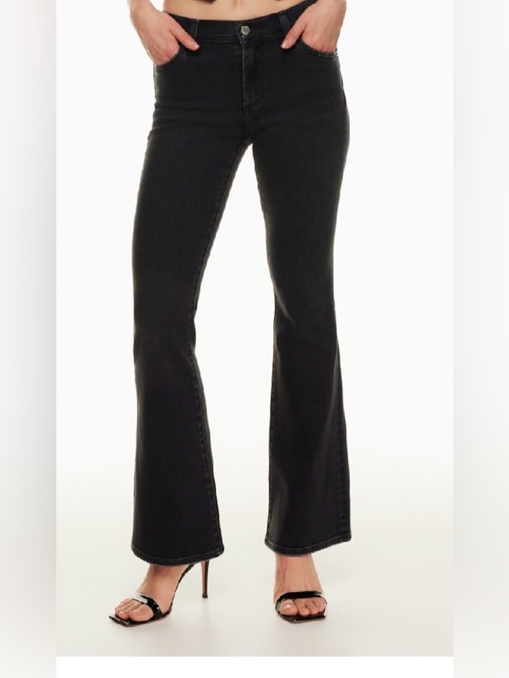 Denim Forum Women's High-Rise Black Bootcut Jeans tall 30L MSRP $110 NWOT SZ 25